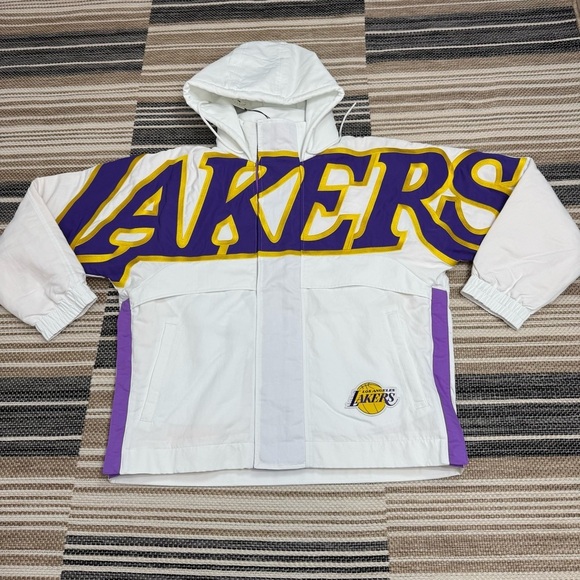 Nike x‎ AMBUSH NBA Collection Women’s Lakers Jacket Nylon White Purple Size Med - Picture 1 of 13